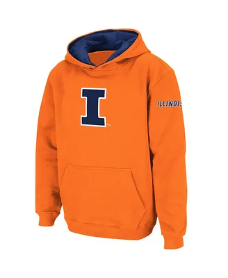 Big Boys Orange Illinois Fighting Illini Logo Pullover Hoodie