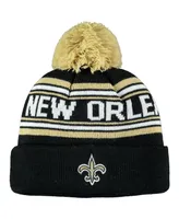 Little Boys and Girls Black New Orleans Saints Jacquard Cuffed Knit Hat with Pom