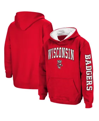 Big Boys Red Wisconsin Badgers 2-Hit Team Pullover Hoodie