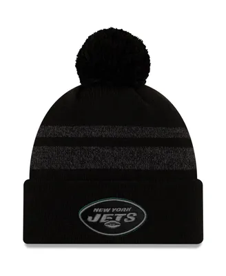 Men's Black New York Jets Dispatch Cuffed Knit Hat with Pom