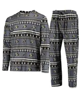 Men's Black Colorado Buffaloes Ugly Sweater Long Sleeve T-shirt and Pants Sleep Set