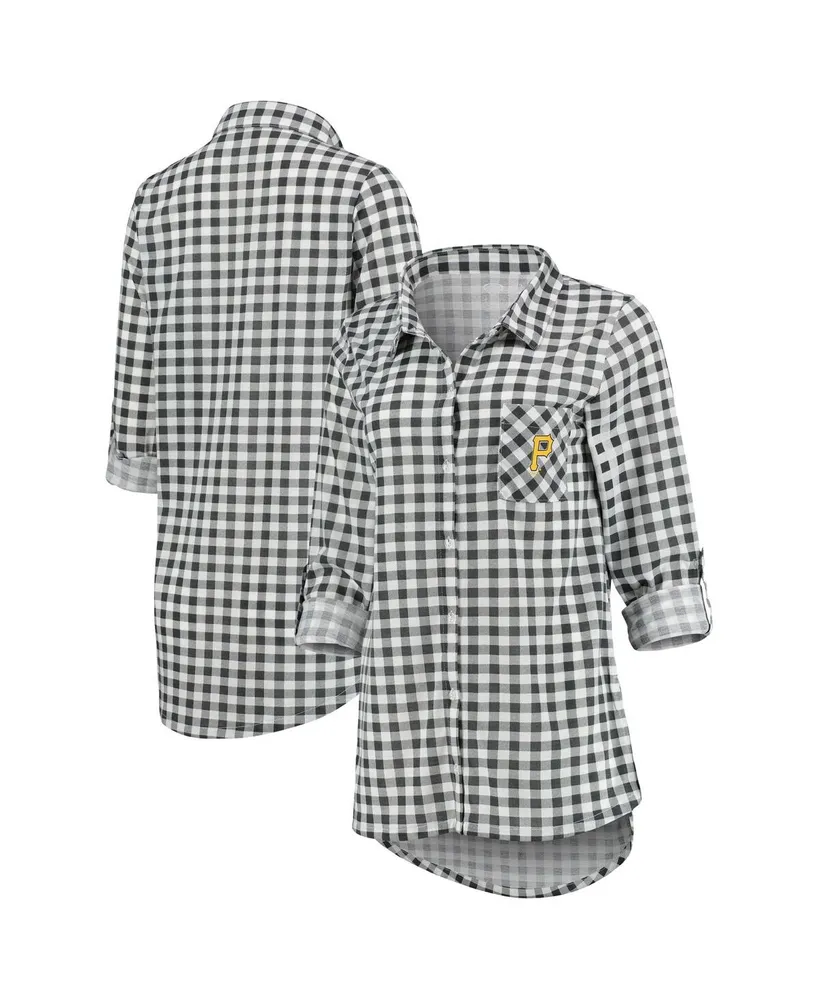 New Orleans Saints Concepts Sport Women's Accolade Flannel Long Sleeve  Button-Up Nightshirt - Black/Gold