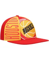 Men's Red Houston Rockets Hardwood Classics Big Face Callout Snapback Hat