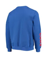 Men's Royal Chicago Cubs Stacked Logo Pullover Sweatshirt