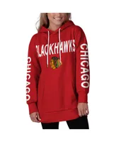 Women's Red Chicago Blackhawks Extra Inning Pullover Hoodie
