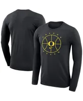 Men's Black Oregon Ducks Basketball Icon Legend Performance Long Sleeve T-shirt