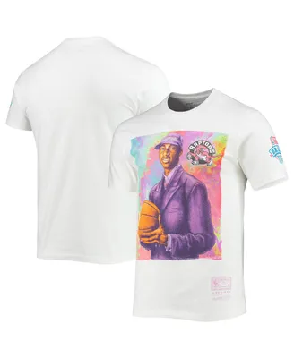 Men's Tracy Mcgrady White Toronto Raptors Hardwood Classics Draft Day Colorwash T-shirt