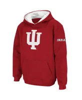 Big Boys Crimson Indiana Hoosiers Big Logo Pullover Hoodie