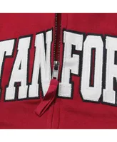 Women's Stadium Athletic Cardinal Stanford Arched Name Full-Zip Hoodie