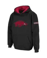 Big Boys Black Arkansas Razorbacks Logo Pullover Hoodie