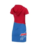 Women's Red, Royal Buffalo Bills Hooded Mini Dress