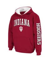 Big Boys Crimson Indiana Hoosiers 2-Hit Team Pullover Hoodie