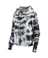 Women's Black Las Vegas Raiders Tie Dye Fleece Full-Zip Hoodie