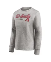 Women's Heathered Gray Arizona Diamondbacks Crew Pullover Sweater