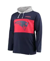 Men's Navy New England Patriots Big and Tall Logo Hoodie Long Sleeve T-shirt