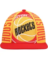 Men's Red Houston Rockets Hardwood Classics Big Face Callout Snapback Hat