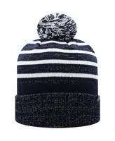 Women's Navy Auburn Tigers Shimmering Cuffed Knit Hat with Pom