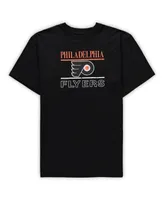 Men's Black Philadelphia Flyers Big and Tall Lodge T-shirt and Pants Sleep Set
