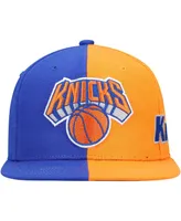 Men's Blue and Orange New York Knicks Team Half and Half Snapback Hat