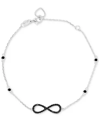 Black Spinel Infinite Chain Bracelet (1/2 ct. t.w.) in Sterling Silver