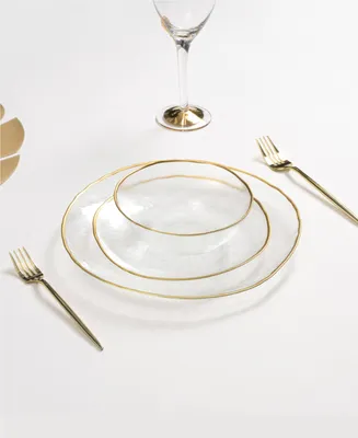 Clear Salad Plate, Set of 4 - Gold