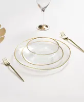 Clear Salad Plate, Set of 4 - Gold