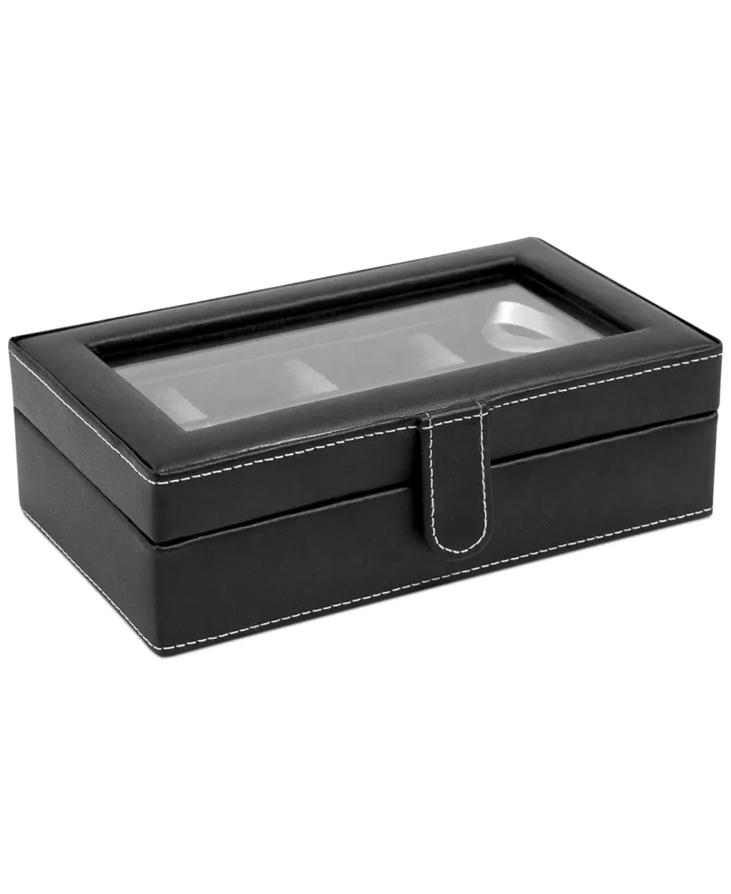 Bey-Berk Leather 12-Piece Cufflinks Box