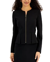 Tahari Asl Zipper Jacket Skirt Suit