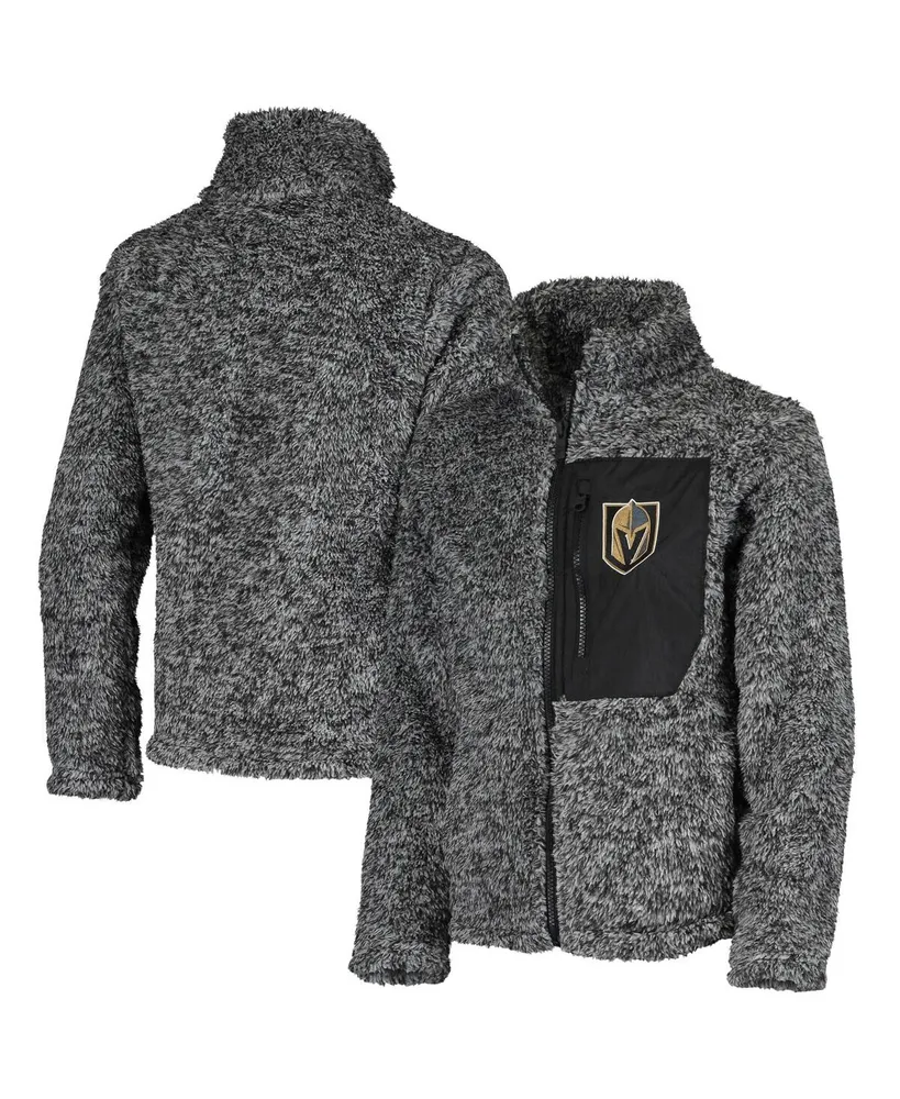 Big Girls Black Vegas Golden Knights Fan Gear Sherpa Full-Zip Jacket