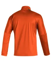 Men's adidas Orange Miami Hurricanes 2021 Sideline Quarter-Zip Jacket