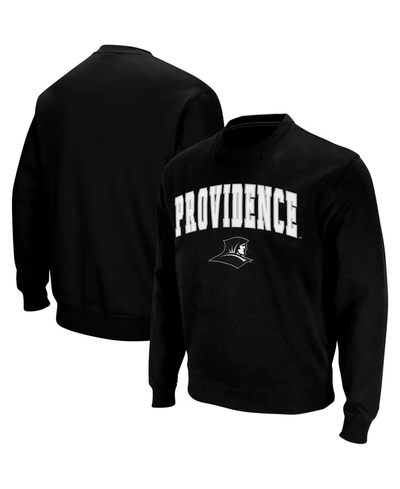 Men's Colosseum Black Providence Friars Arch and Logo Crew Neck Sweatshirt