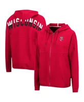 Women's Colosseum Red Wisconsin Badgers 2-Hit Full-Zip Hoodie