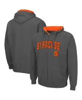 Men's Colosseum Charcoal Syracuse Orange Arch and Logo 3.0 Full-Zip Hoodie