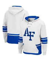 Men's Colosseum White Air Force Falcons Lace Up 3.0 Pullover Hoodie