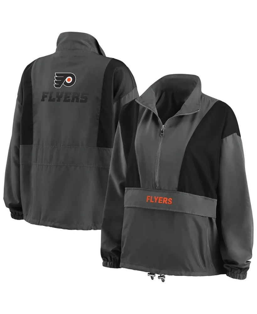 Women's Wear by Erin Andrews Charcoal Philadelphia Flyers Popover Packable Half-Zip Jacket