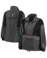 Women's Wear by Erin Andrews Charcoal Philadelphia Flyers Popover Packable Half-Zip Jacket