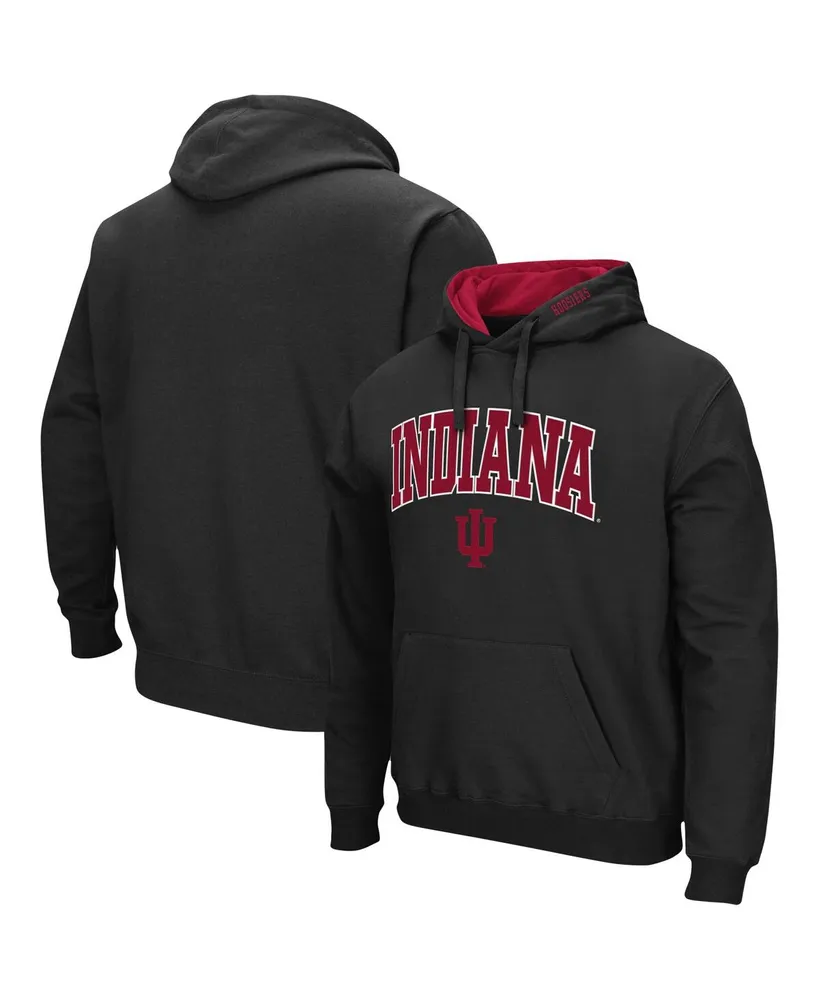 Men's Colosseum Black Indiana Hoosiers Arch and Logo 3.0 Pullover Hoodie