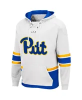 Men's Colosseum White Pitt Panthers Lace Up 3.0 Pullover Hoodie