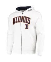 Men's Colosseum White Illinois Fighting Illini Arch and Logo 3.0 Full-Zip Hoodie