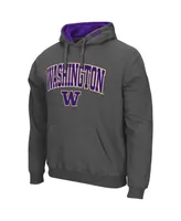 Men's Colosseum Charcoal Washington Huskies Arch and Logo 3.0 Pullover Hoodie