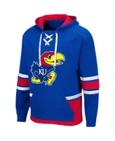 Men's Colosseum Royal Kansas Jayhawks Lace Up 3.0 Pullover Hoodie