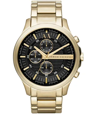 A|X Armani Exchange Men's Gold-Tone Stainless Steel Bracelet Watch 46mm AX2137