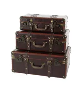 Leather Retro Trunk, Set of 3