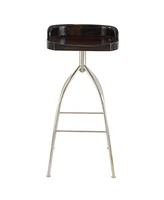 Iron and Wood Contemporary Bar Stool