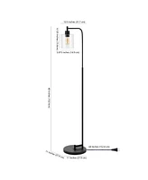 Axel Modern Glass Farmhouse Industrial Led Floor Lamp