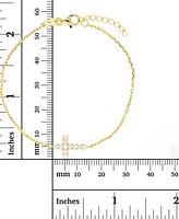 Cubic Zirconia East-West Cross Chain Bracelet 14k Gold-Plated Sterling Silver