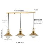 Colin 3-Light Adjustable Retro Hurricane Triple Linear Led Pendant