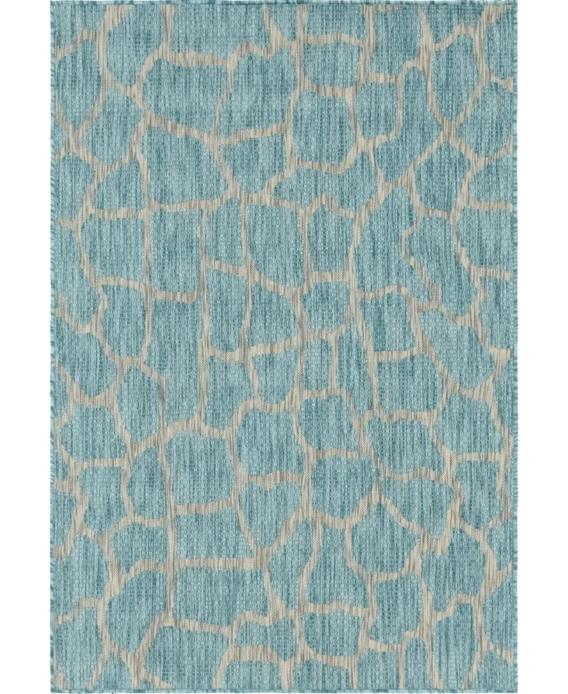 Bayshore Home Outdoor Pashio Safari Ii Giraffe 7' x 10' Area Rug