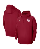 Men's Crimson Oklahoma Sooners Pregame Half-Zip Hoodie