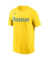 Men's Rafael Devers Gold-Tone Boston Red Sox City Connect Name Number T-shirt